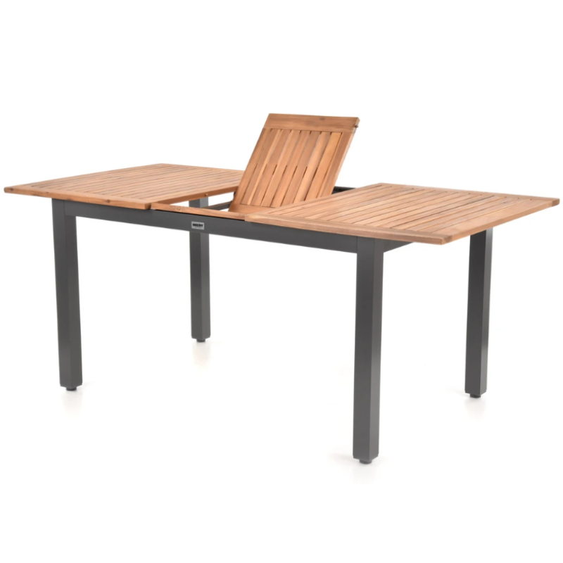 Masa pentru gradina si terasa HECHT MONTANA TABLE, blat din lemn salcam, cadru din profile aluminiu, 140/180 x 90 x 77.5 cm