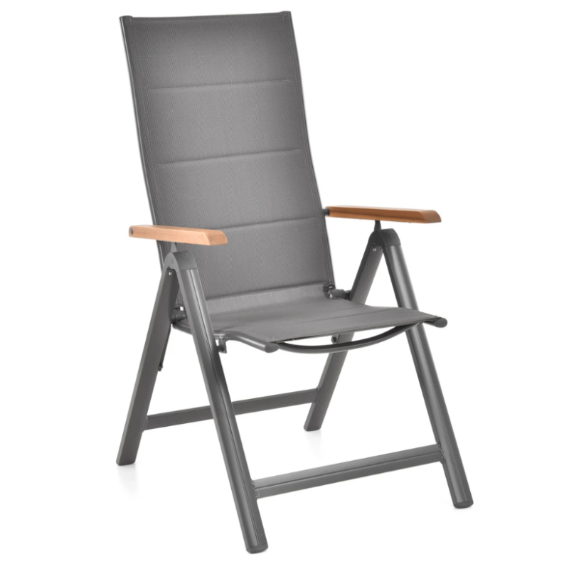 Scaun pentru gradina si terasa HECHT Montana Chair, structura din otel-aluminiu si lemn de salcam, greutate maxima suportata 120 kg, 69 x 59 x 111.5 cm