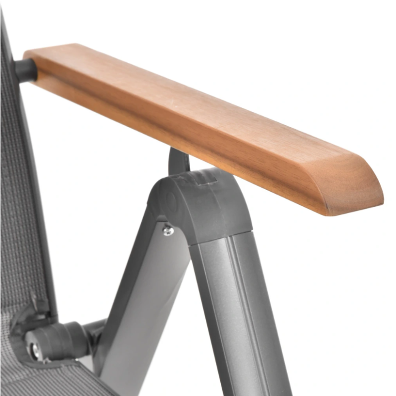 Scaun pentru gradina si terasa HECHT Montana Chair, structura din otel-aluminiu si lemn de salcam, greutate maxima suportata 120 kg, 69 x 59 x 111.5 cm