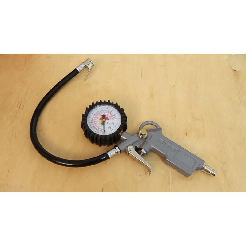 Set 10 accesorii HECHT 002026, pentru compresor pistol simplu de umflat, pistol cu manometru, furtun spiralat 5 m, adaptoare
