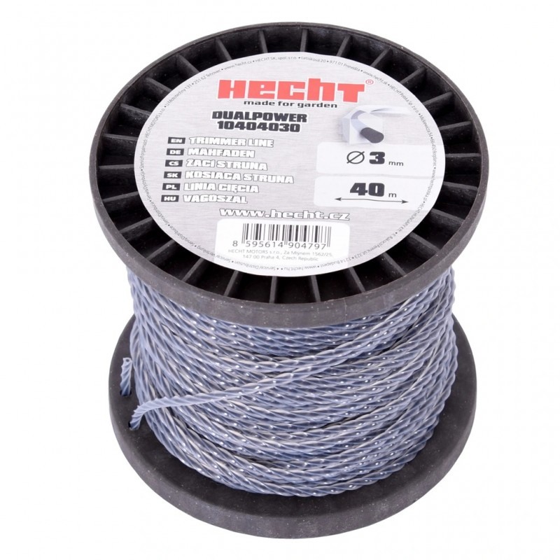 Fir pentru trimmer HECHT 10404030, profil rasucit, diametru 3 mm, lungime 40 m, cu insertie metalica