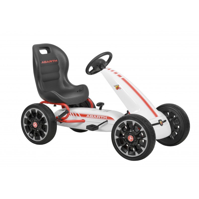 Kart cu pedale HECHT Abarth White, greutate maxima suportata 25 kg, dimensiuni 113 x 57 x 73 cm, alb