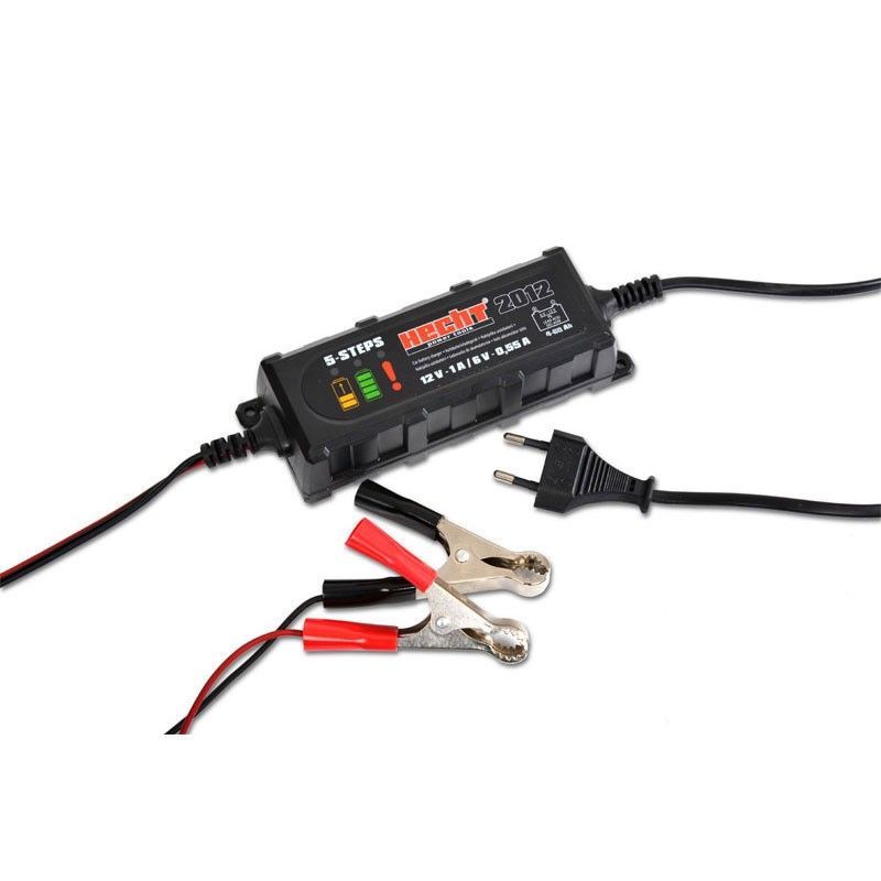Incarcator inteligent pentru acumulatori auto HECHT 2012, pentru baterii Pb, plumb-acid, iesire 6 V - 0.55 A, 12 V - 1 A, 4-120 Ah