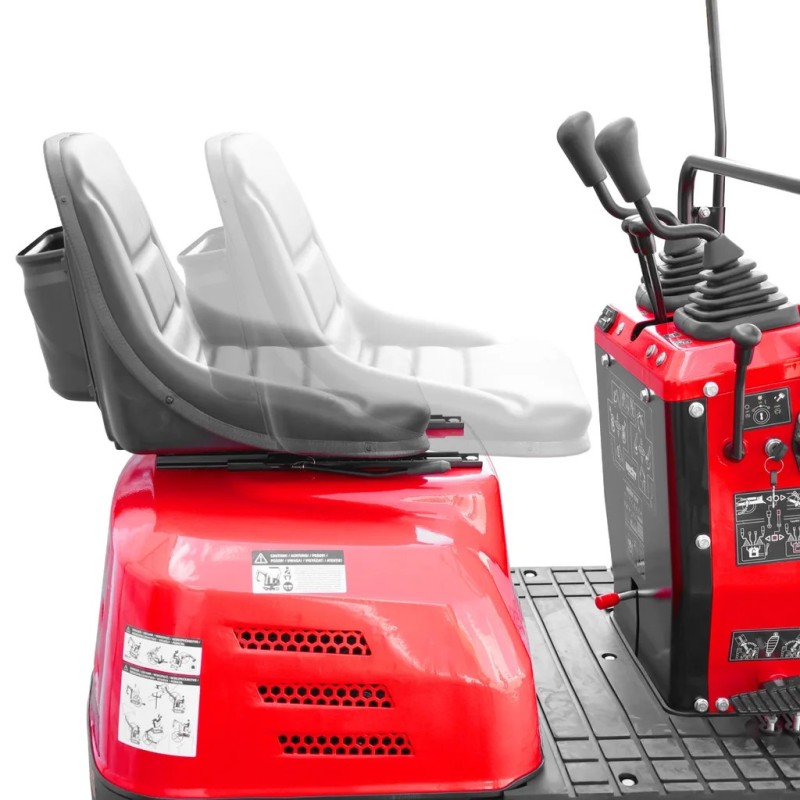 Mini excavator HECHT 2710 putere 6,3 kW benzina 306 cmc 4T viteza 1,7 km/h sistem hidraulic