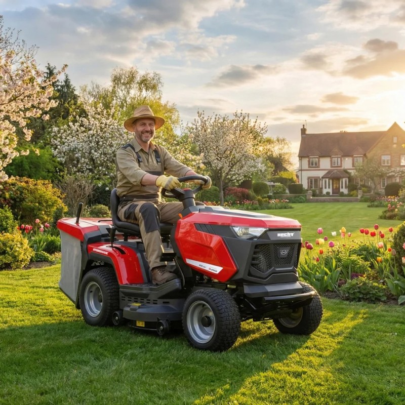 Tractoras de tuns gazonul latime 92cm, 13.5CP HECHT 5292