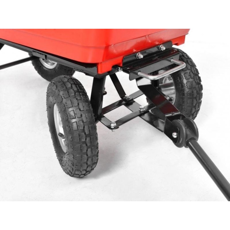 Remorca / carucior pentru Tractorase de tuns iarba Hecht 52145, capactitate incarcare 250 kg, cu maner