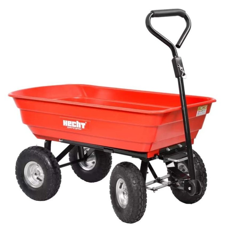 Remorca / carucior pentru Tractorase de tuns iarba Hecht 52145, capactitate incarcare 250 kg, cu maner