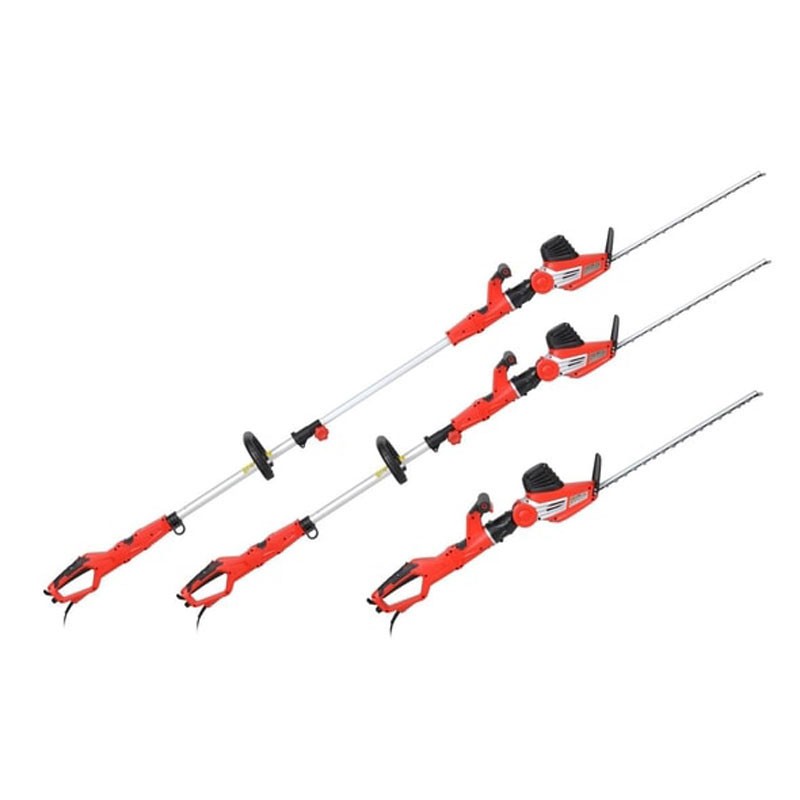 Trimmer electric pentru gard viu Hecht 675, 750 W, maner telescopic, lungime lama 51 cm