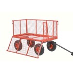 Remorca carucior pentru Tractorasele de gradina Hecht 52184 capacitate incarcare 300 kg cu maner