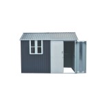 Magazie pentru lemne si unelte Hecht 6x10 nord cadru si baza metalica prevazuta cu geam dimensiuni 172 x 302 x 222 cm