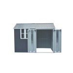 Magazie pentru lemne si unelte Hecht 6x10 nord cadru si baza metalica prevazuta cu geam dimensiuni 172 x 302 x 222 cm