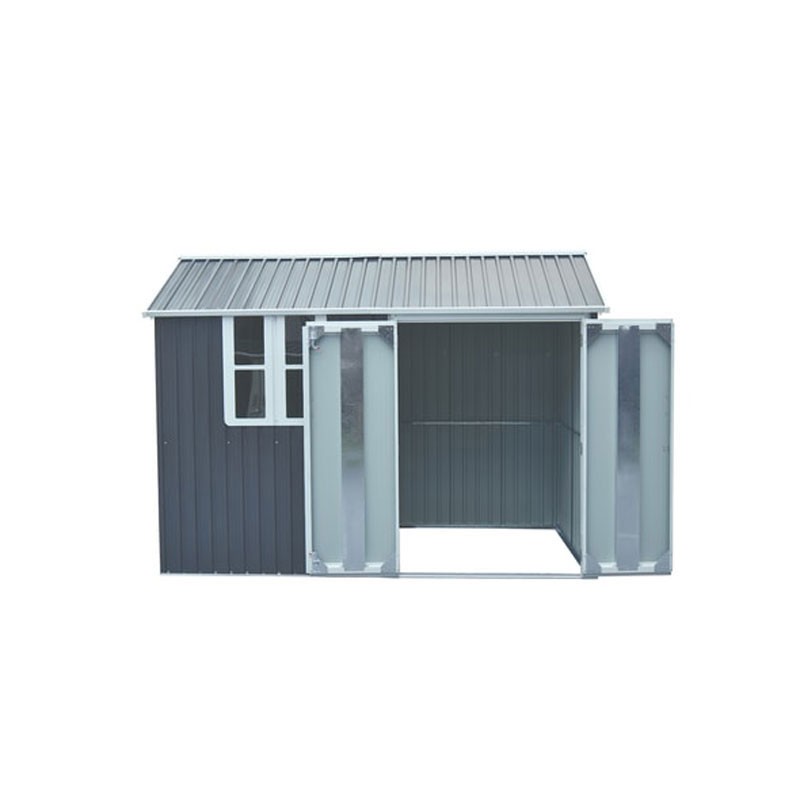 Magazie pentru lemne si unelte Hecht 6x10 nord cadru si baza metalica prevazuta cu geam dimensiuni 172 x 302 x 222 cm