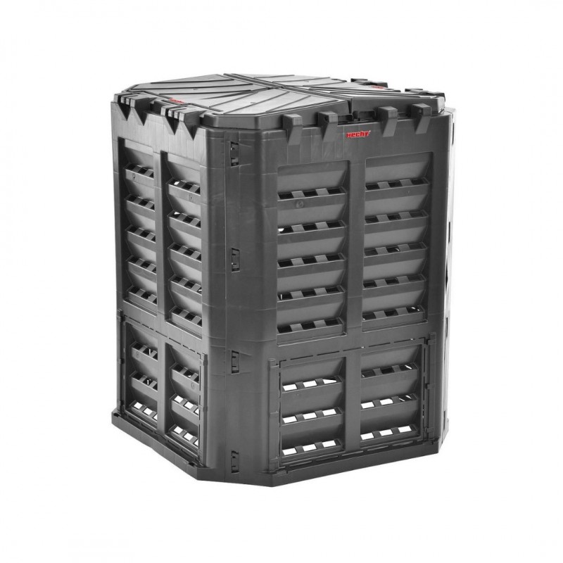 Lada pentru compost HECHT 3060, volum 360 litri, din plastic, negru