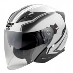 Casca moto scuter HECHT 51627S, design modern, alb-negru, marimea S 55-56 cm