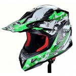 Casca moto ATV integrala HECHT 54915XL, design mozaic, material ABS, marime XL 61 cm, verde