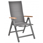 Set mobilier pentru gradina HECHT Montana, aluminiu/lemn, masa 140/180 x 90 x 77.5 cm, 6 x scaune 69 x 59 x 111.5 cm