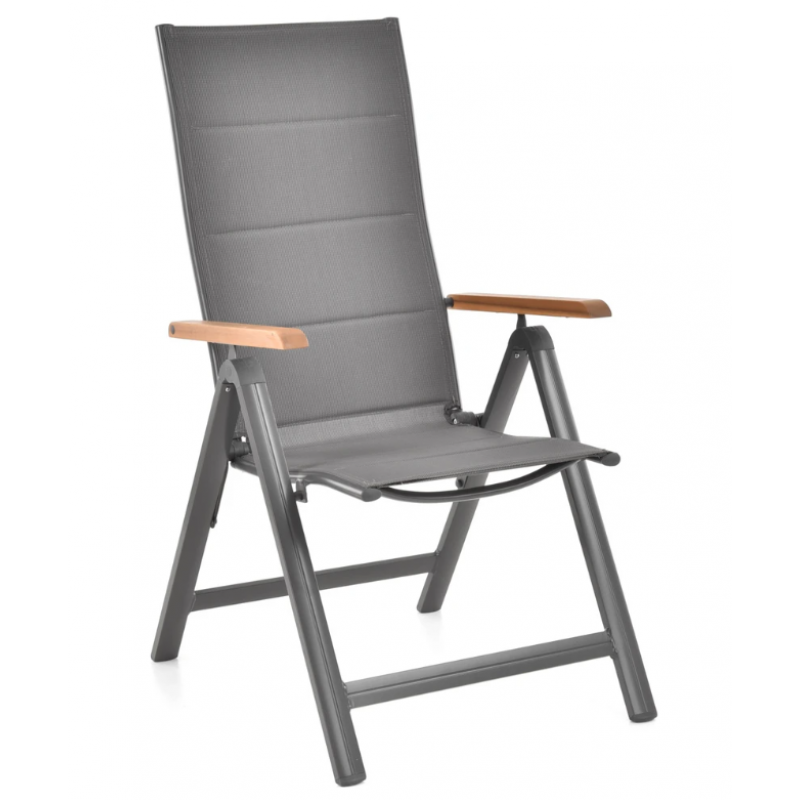 Set mobilier pentru gradina HECHT Montana, aluminiu/lemn, masa 140/180 x 90 x 77.5 cm, 6 x scaune 69 x 59 x 111.5 cm